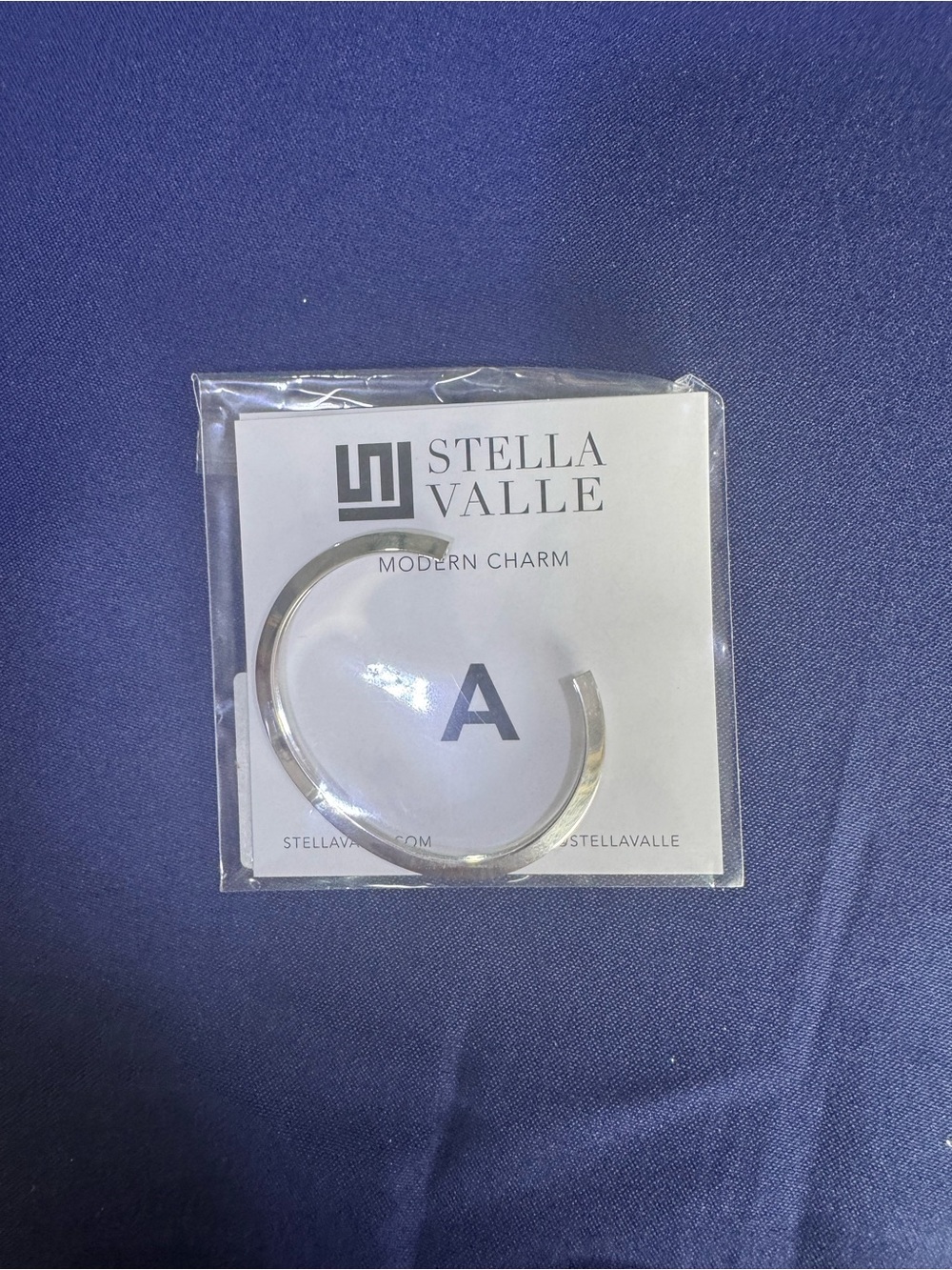 Stella Valle Silver Open Cuff “A” Bracelet - Modern Charm